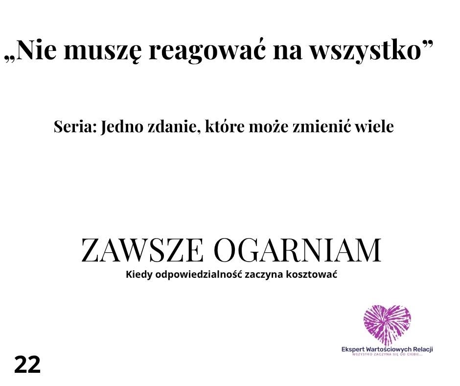 „Nie muszę…” – 5 zdań, które przynoszą spokój – Zawsze ogarniam